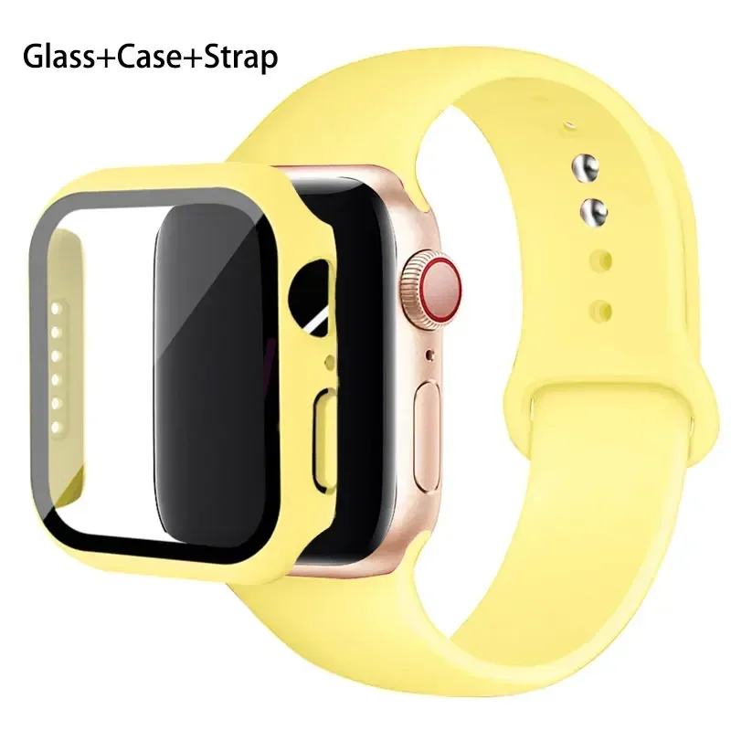 Premium Silicone Sport Band with Glass and Protective Case