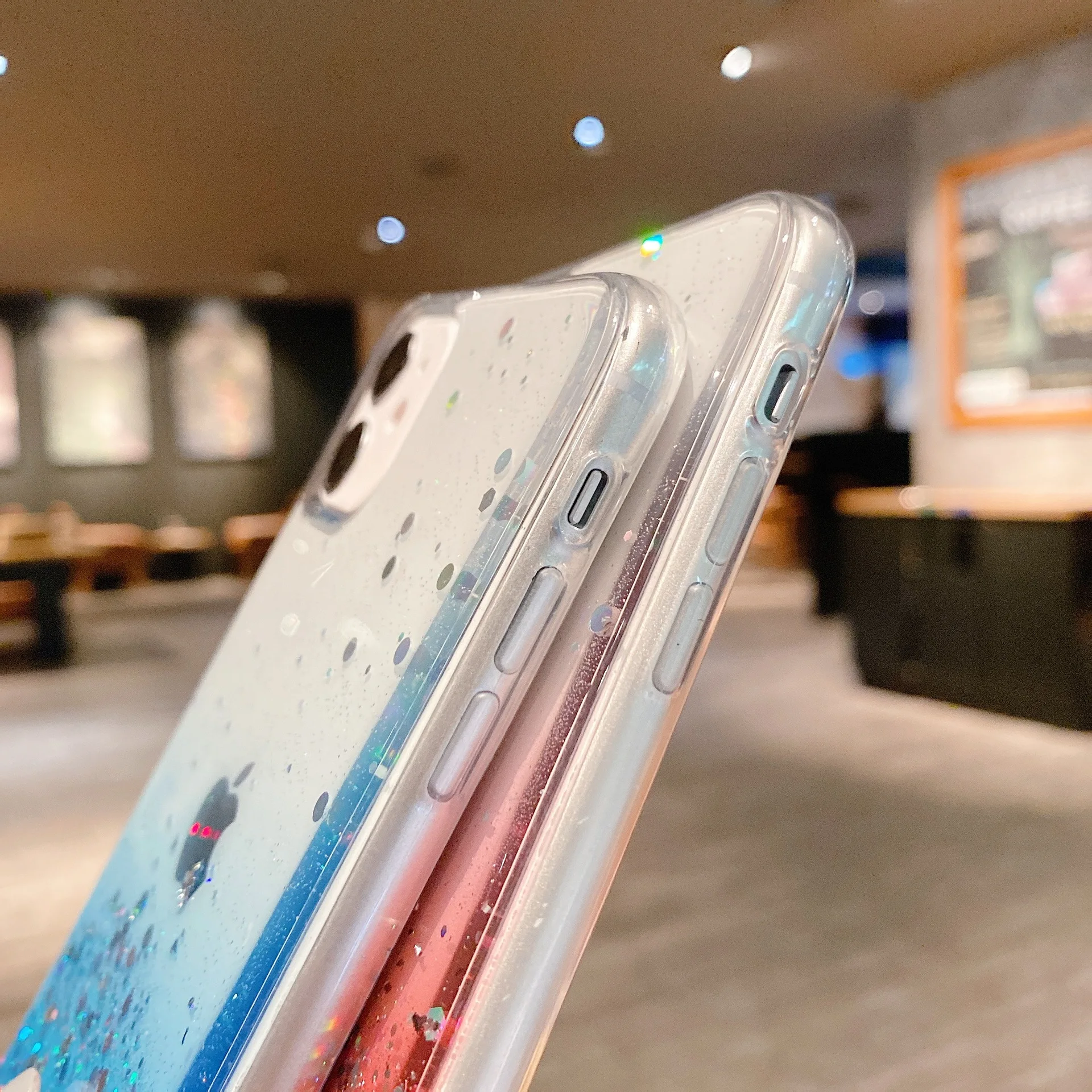 

Чехол для телефона с градиентными блестками для iPhone 13 14 12 11 Pro Max X XR XS Max 7 8 14 Plus SE20