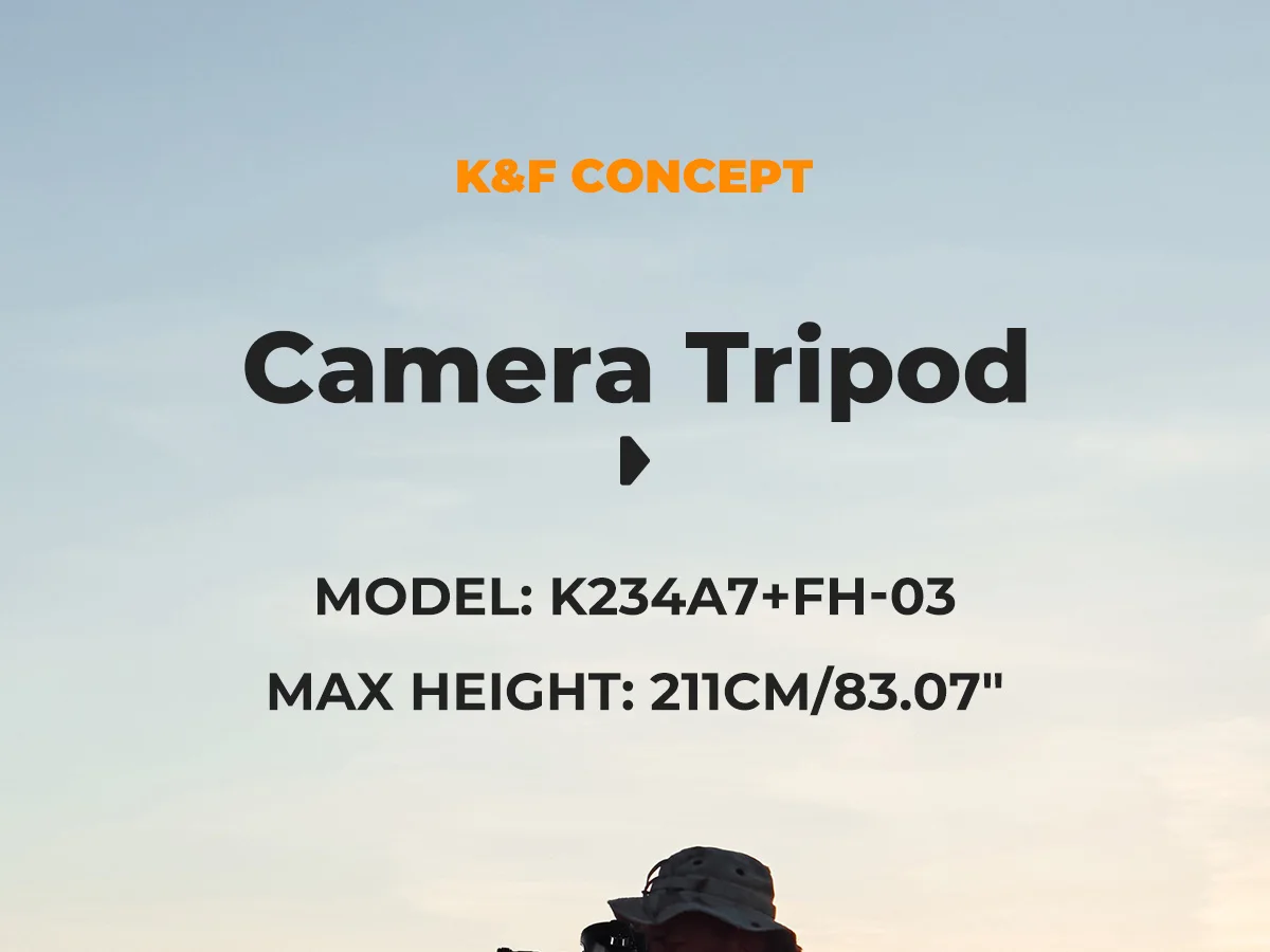 Description Picture 2 of itemK&F Concept Professional Camera Fluid Head Tripod For Iconic Brand Nikon DSLR Camcorder 83''/2.1m New Photography Aluminum Tripod Stand