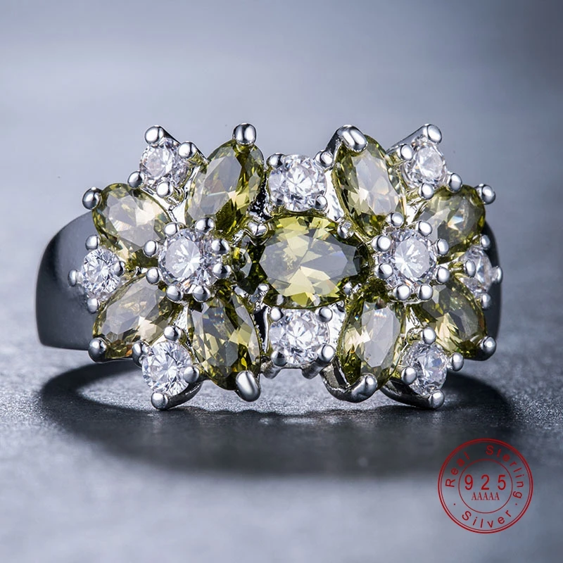 925 Silver Rings for Women Girls Brilliant CZ Crystal Wedding Engagement Jewelry silver ring wedding rings wedding ring finger ring