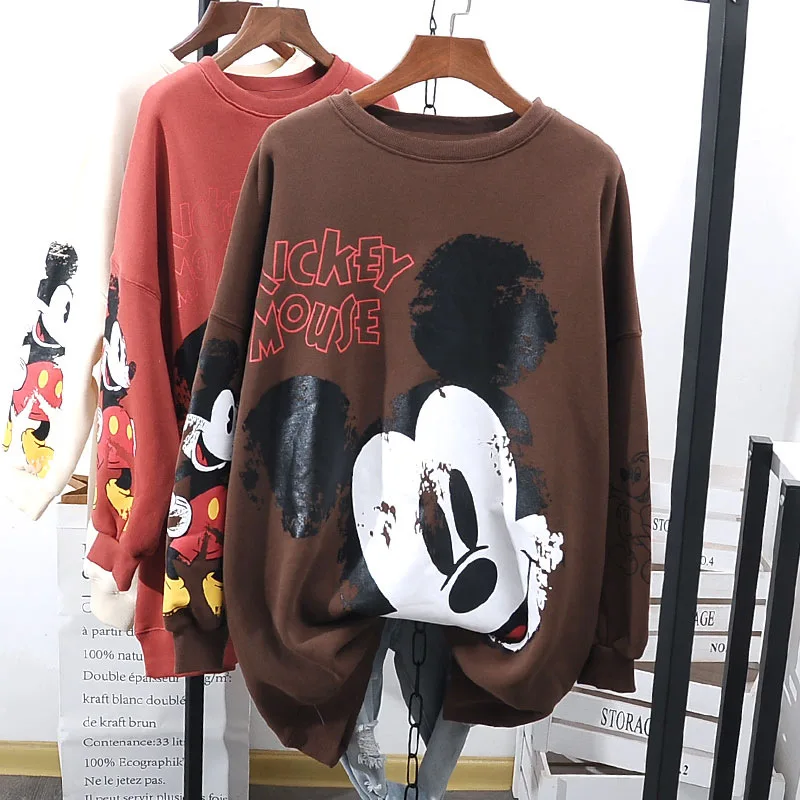 Velvet Hoodie for Women in Spring and Autumn, Loose Korean Version Without A Hat, Thick Coat