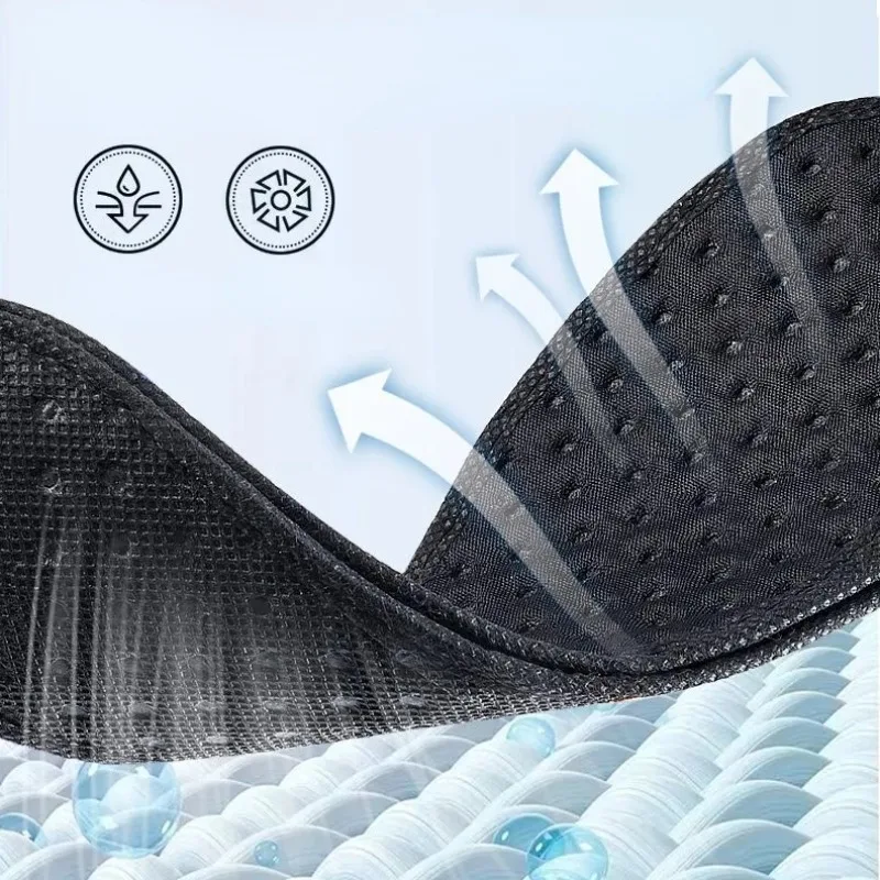 2/6/10pcs Deodorant Foot Insoles Bamboo Charcoal Insert Light Weight Breathable Thin Sport Shoe Pad Suction Perspiration Insole