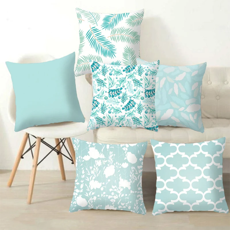 

Boho Mint Green Pillow Case Decorative Cushion Cover 45*45cm Modern Geometry Printing Pillowcase Sofa Couch Throw Pillows Cover