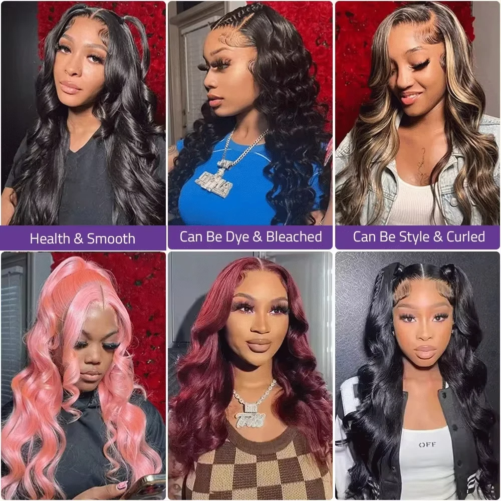 18-42 inch Body Wave 13x4 13x6 HD Transparent Lace Front Human Hair Wig Pre Plucked 200 250 Density Lace Frontal Wigs for Women 3