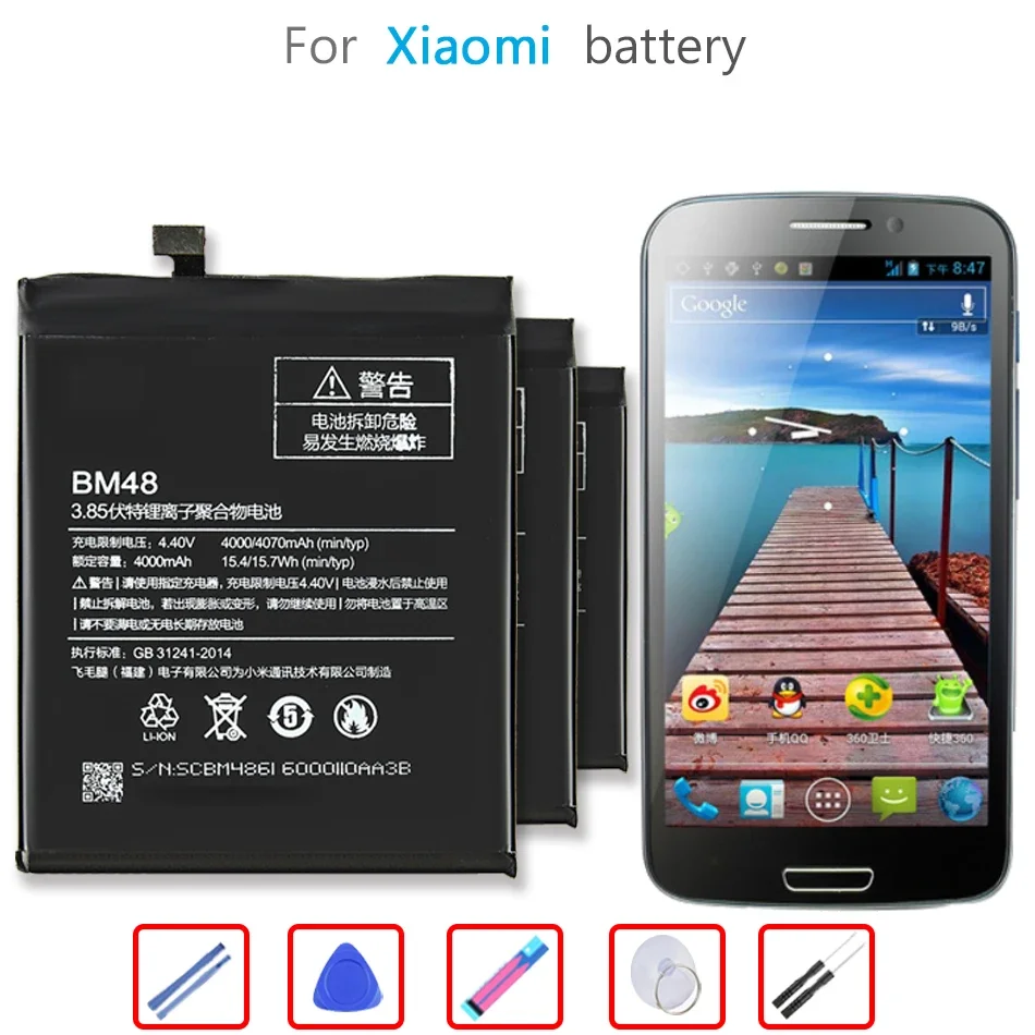 

BM48 4000mAh Battery for Xiaomi Mi Note 2 Replacement Batteria + free tools