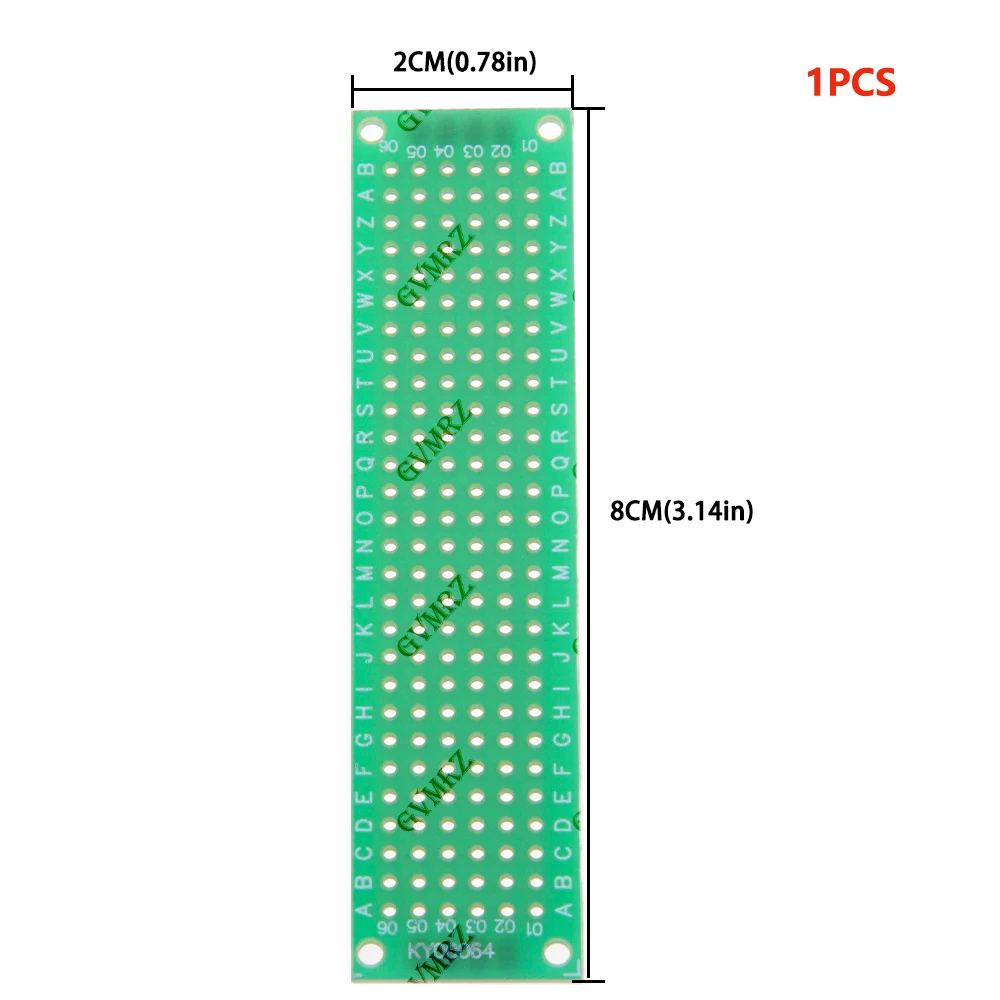 단면 4x6cm 2x8cm 녹색 PCB 프로토타입 보드 DIY 전자 프로젝트용 범용 스루홀 퍼프보드 3x7cm 7X9cm