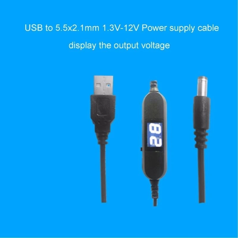 USB Charging Cable Y1AE 5V to 1.5V-12V 5.5x2.1mm Step Up Boost Converters voltages Power Supply for Toy Games LED Lamp
