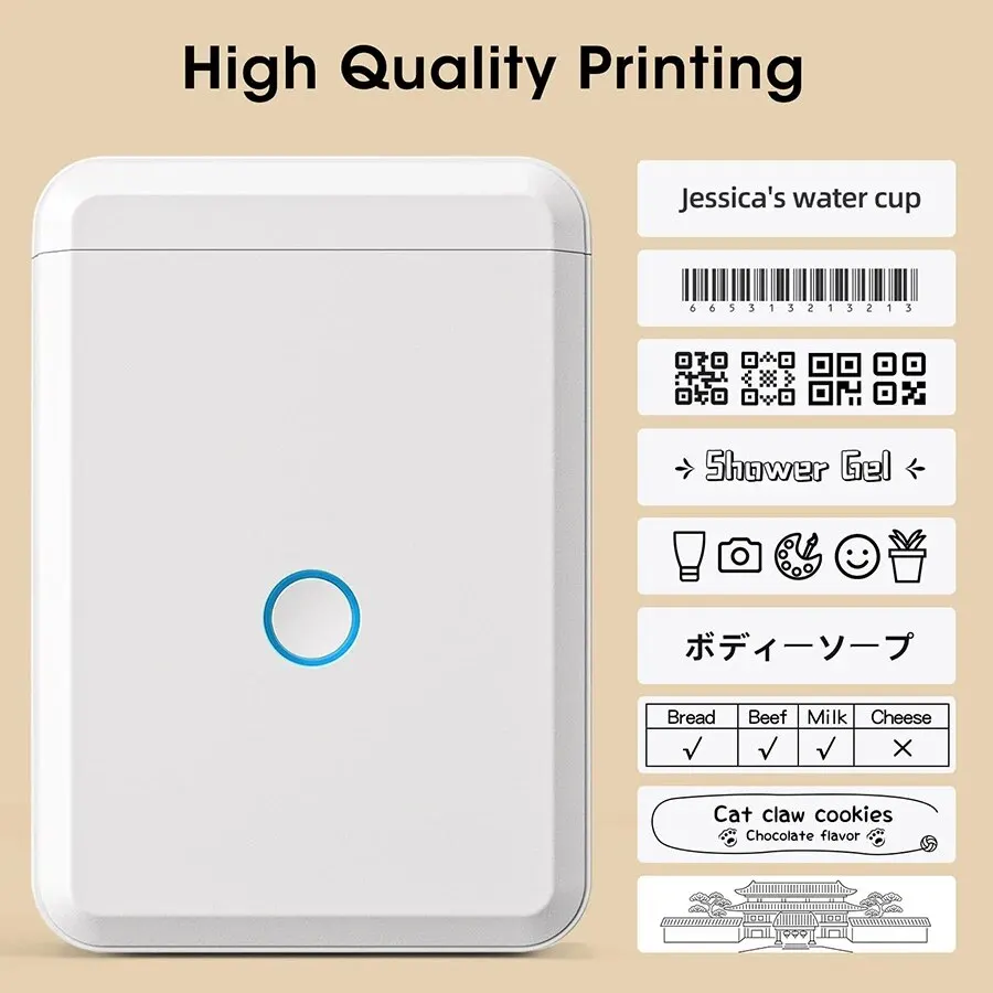 Niimbot D110 Mini Portable Printer For Mobile Thermal Adhesive Label Printer For Stickers Pocket Labeling Maker Machine Wireless