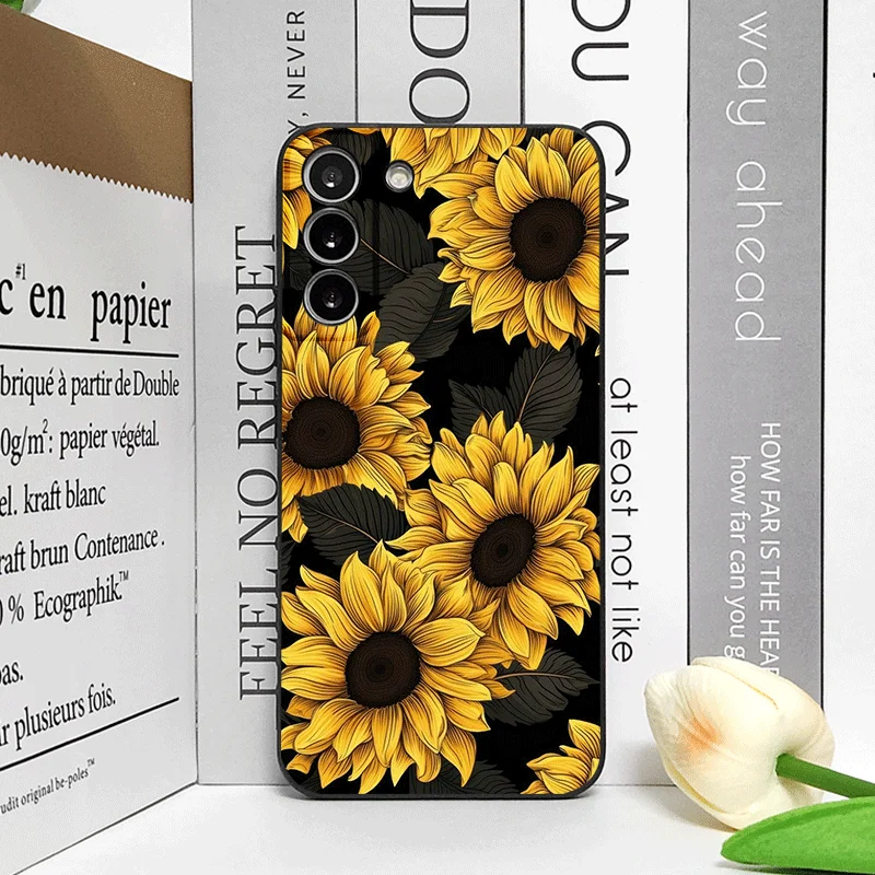 Vibrant Sunflower Floral Pattern Soft Phone Case Cover