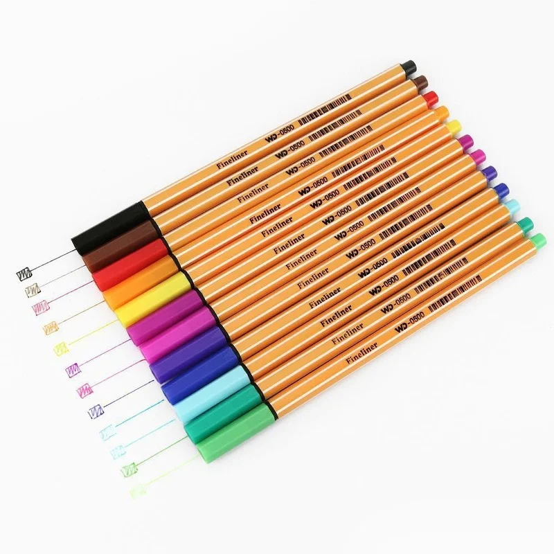 Colorful Fine Liner Pen Set Journal Pena 0.4 Mm Micron Fineliners  Menggambar Sketsa Spidol Tiralineas Seni Spidol Brashpen - AliExpress