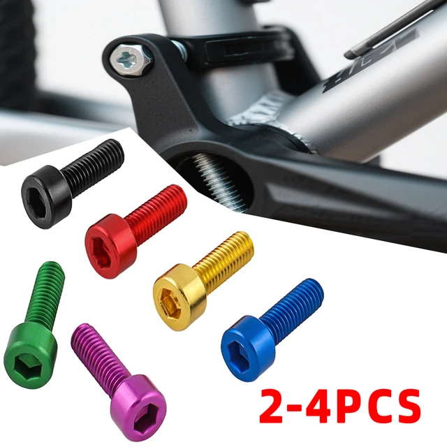 2-4X M5 Aluminum Alloy Cycling Water Bottle Holder Bolts Hex Socket Fixing Screw Bicycle Bottle Cage Screw MTB Bike Accessories 2