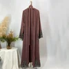 Ramadan caftan perles ouvertes Abaya dubaï luxe Islam vêtements musulmans pour femmes Kimono turquie Caftan Marocain Femme Robe Kebaya