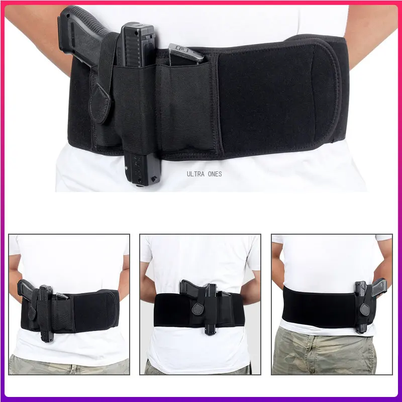 Left / Right Hand Concealed Carry Belly Band Gun Holster for Smith and