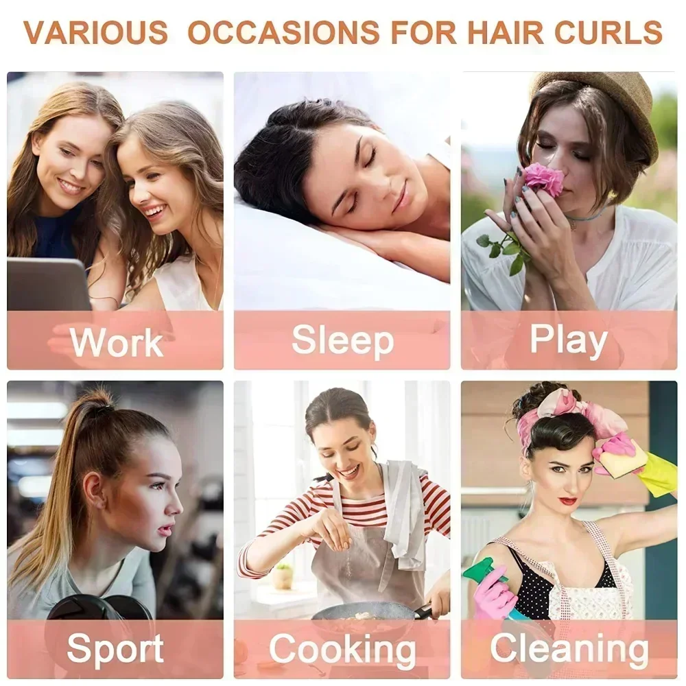 Woman Heatless Curling Rod Headband Lazy Hair Curler No Heat Hair Rollers Soft Curls Sleeping Flexi Rods Girls DIY Styling Tools hair styling tool hair curling tools