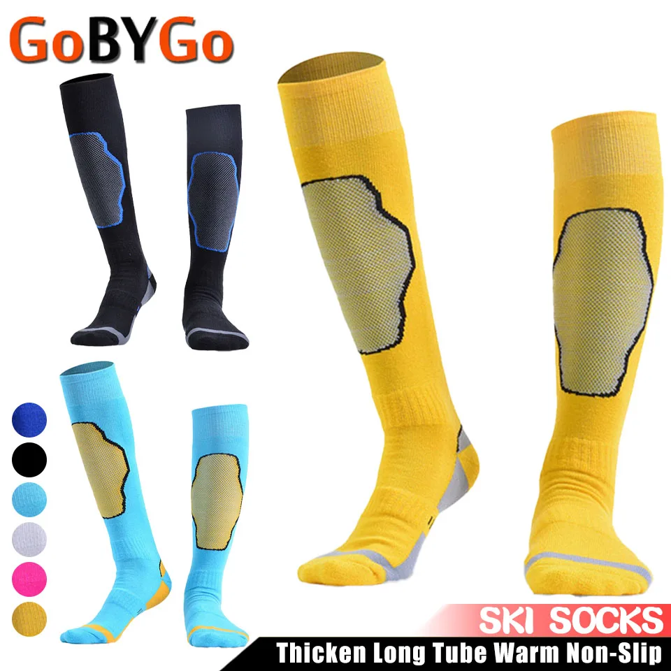 

Ski Socks Winter Thicken Long Tube Warm Ski Mountaineering Hiking Socks Terry Bottom Non-Slip Skin-Friendly Stockings Men Women