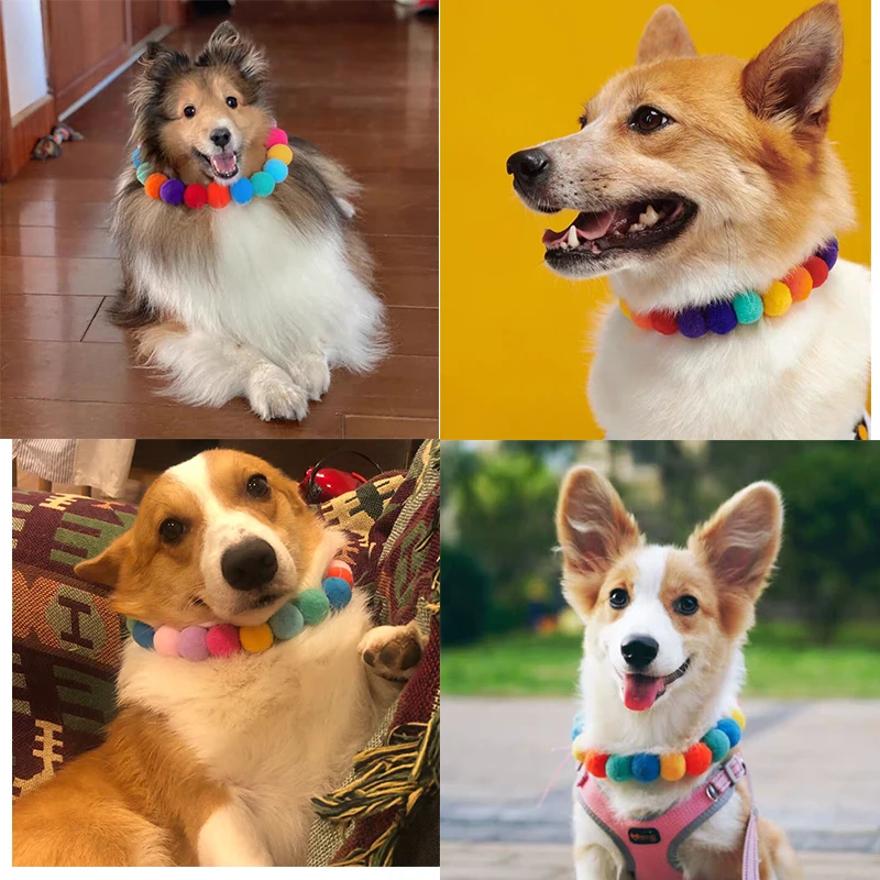 A Dozen 12 Pcs Pet Dog Ball Collar Bow Ties Colorful Collar Style Ball Collars Bowties Neckties Pet Grooming Accessories 2