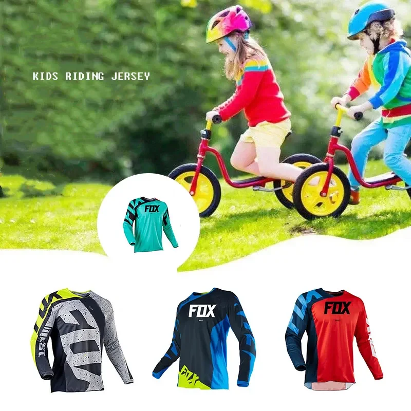 Camiseta de carreras ATV todoterreno para niños, AM RF, ciclismo, bicicleta, FxoDownhill, Motocross, MTB, DH, MX, Ropa D