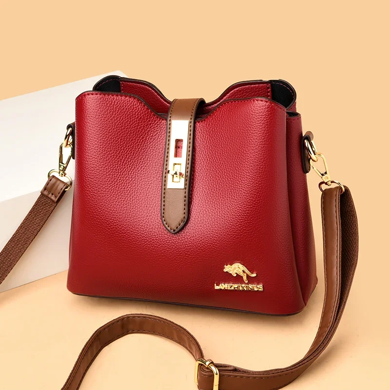 Luxura Large Capacity PU Leather Shoulder Bag – Stylish Women’s Tote Handbag for Ladies