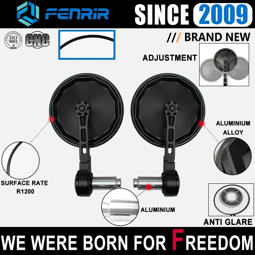 Emark Moto Bar End Mirror Per Yamaha Kawasaki Honda Suzuki Benelli Ducati Husqvarna Moto Guzzi Royal Enfield Brixton Bajaj