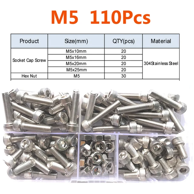 M2.5 Nuts And Bolts Set 250-Piece M2.5 Stainless Steel Allen - Foto 14