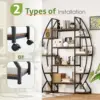Redlife Large Oval Bookshelf 70'' Tall Open 5 Tier Industrial Bookcase Modern Bookshelves Display Shelves for Office Living Room 3