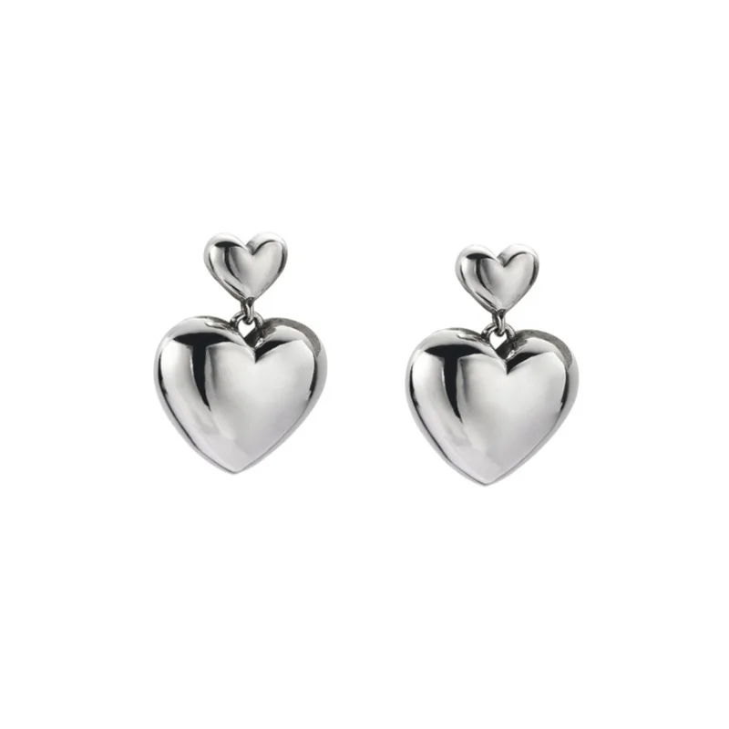 NEWL Orecchini a lobo a forma di cuore in argento Sterling 925 a forma di aereo, orecchini lunghi per ragazze, regali coreani