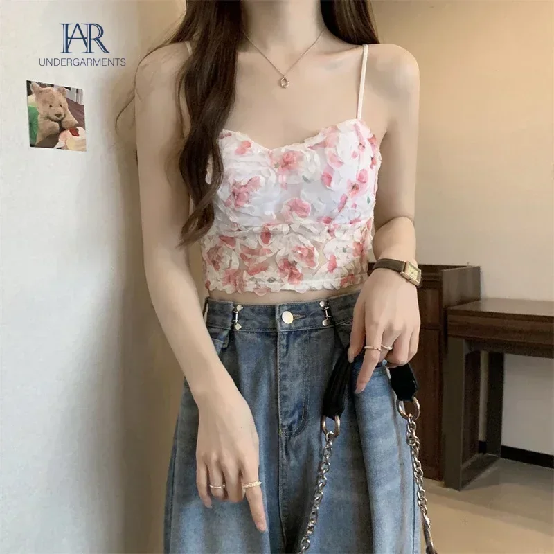 Women Lingerie Bra Tube Tops Lace Crop Top Mesh Cami Chest Pads