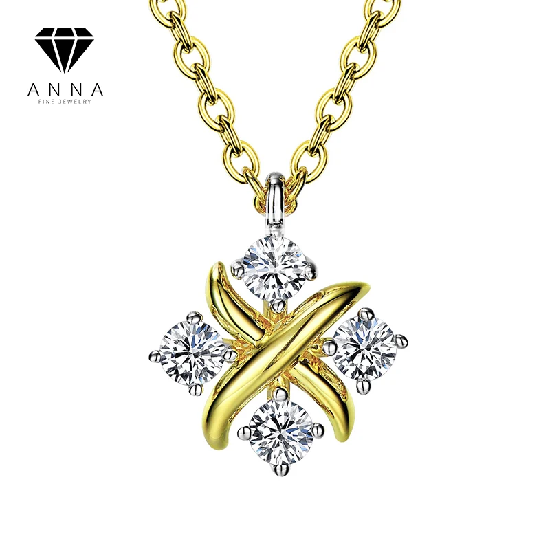 

2023 New High Carbon Diamond Pendant Necklaces For Women 100% 925 Sterling Silver Luxury Chain Trendy Bling Wedding Fine Jewelry