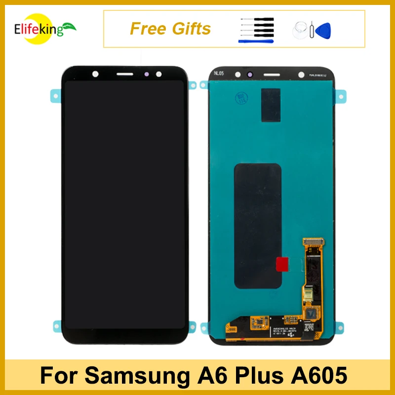 For Samsung Galaxy A6 Plus 2018 A605 Lcd Display Touch Screen Digitizer ...