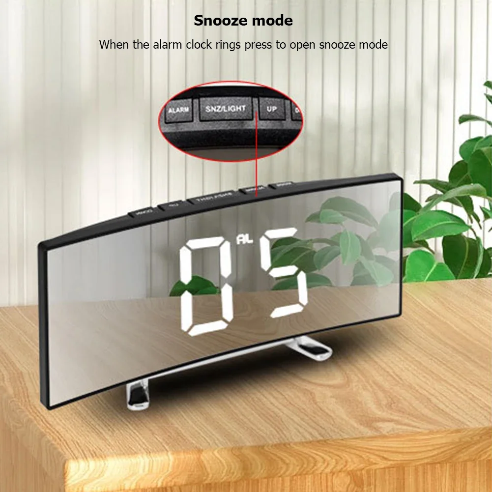 Bedside Table Clock Creative Digital Alarm Clock 6inch Large Display USB Charging/Battery Powered Mute for Home Office Dormitory