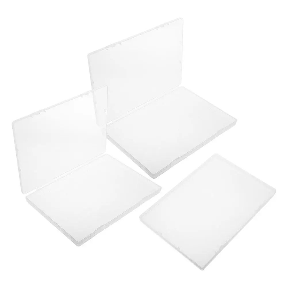 3Pcs 투명 인증서 보관 상자 PP 소재 생활 문서용 출생 증명서 홀더 간편한 접근 종이 정리함 A5