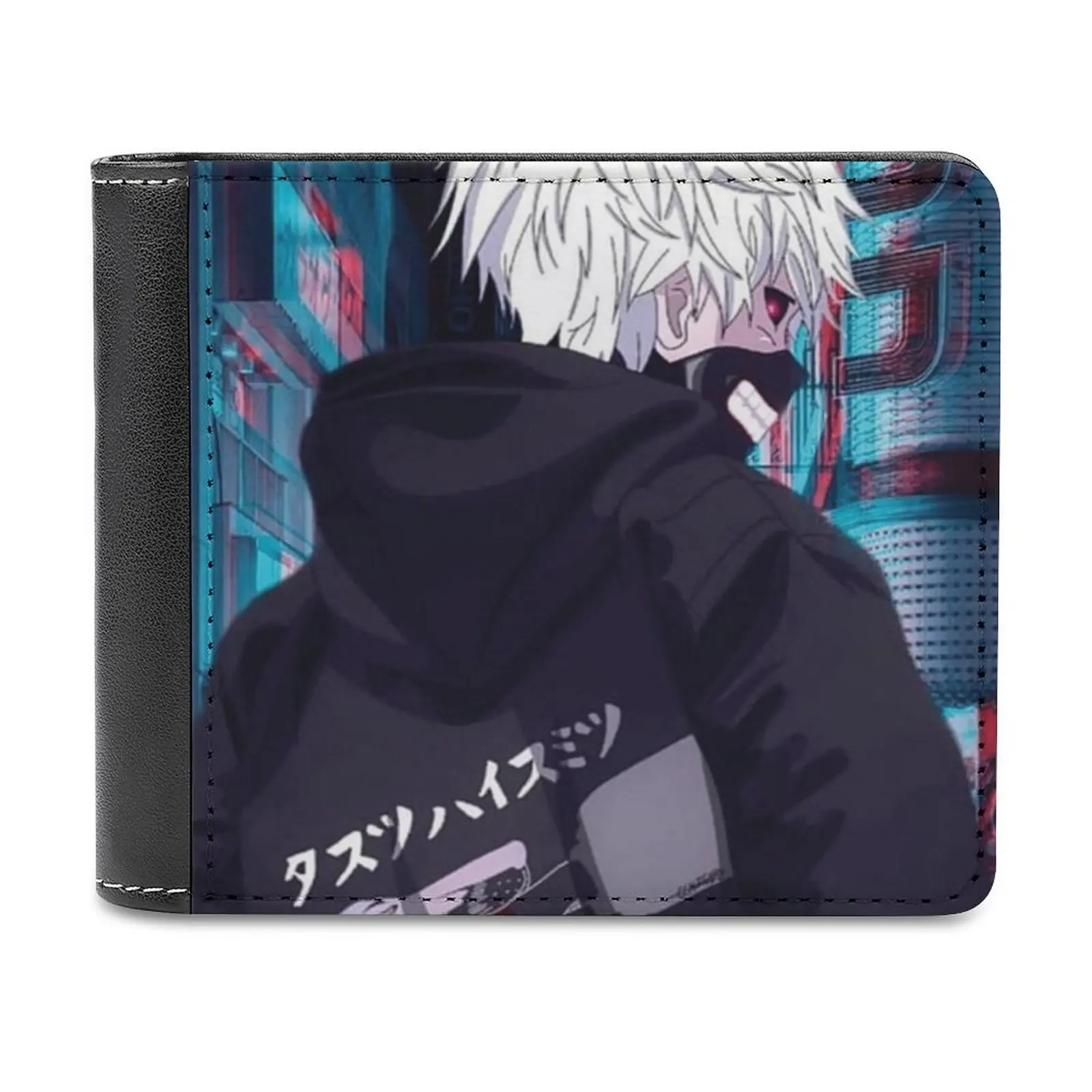

Мужской кошелек Kaneki Cyber Tokyoghoul, кожаный короткий кошелек с узором, мужской кошелек с несколькими кармашками для карт, модный кошелек, аниме Токио Kaneki