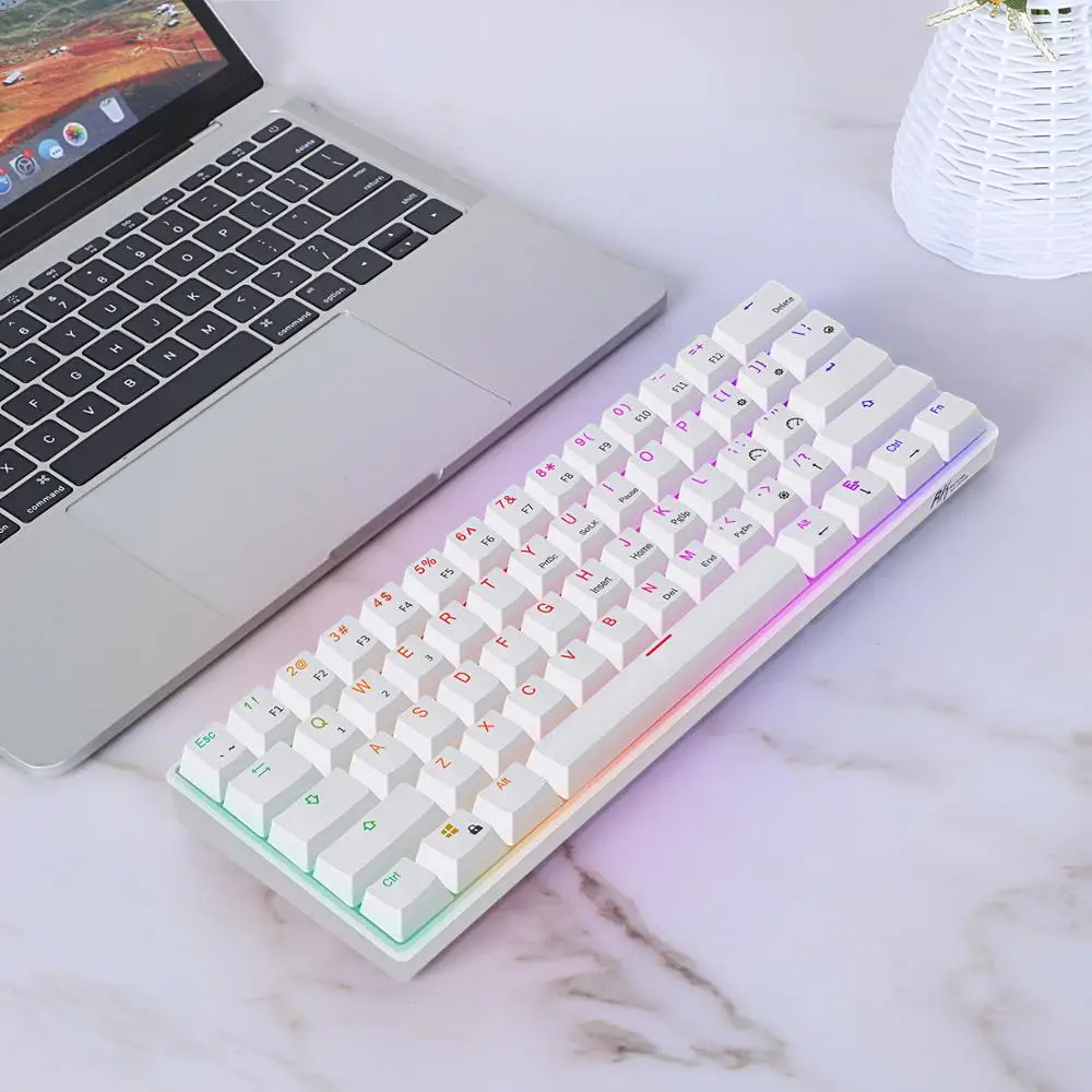 royal kludge teclado mecânico sem fio bluetooth rgb retroiluminado teclas teclado de gamer