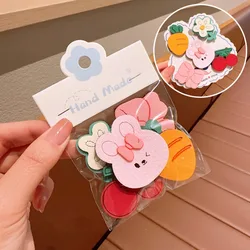 Set of 5 Cute Cartoon Hair Clips - Gentle and Reusable Bangs Accessories (D)