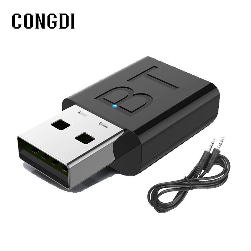 USB 5.0 Bluetooth compatible Adapter Transmitter Receiver Dongle AUX USB 3.5mm Cable For TV PC