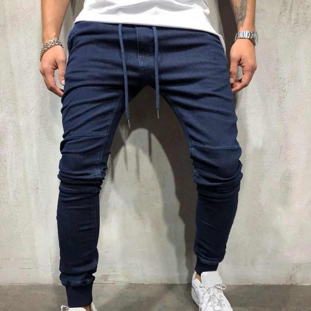 Джинсы-Карандаш мужские прямые на молнии модные брюки Slim Fit в повседневном стиле
