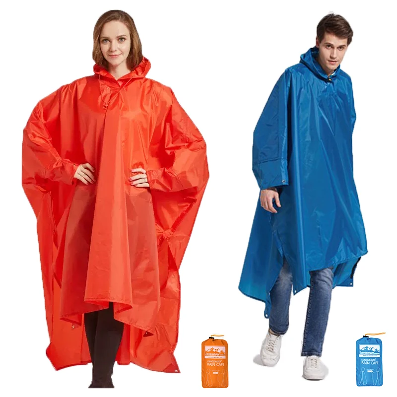 Raincoat Poncho 3 In 1 Portable Outdoor Waterproof Military Raincoat Men Women Awning From The Rain Motorcycle Rain Poncho Picnic Mat