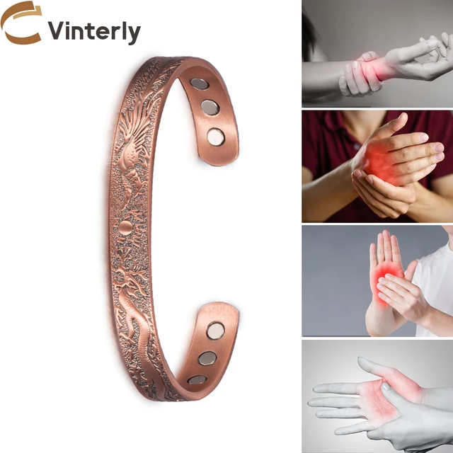 Pure Copper Bracelets for Women: Vintage Magnetic Copper Bracelet for Arthritis Pain Relief