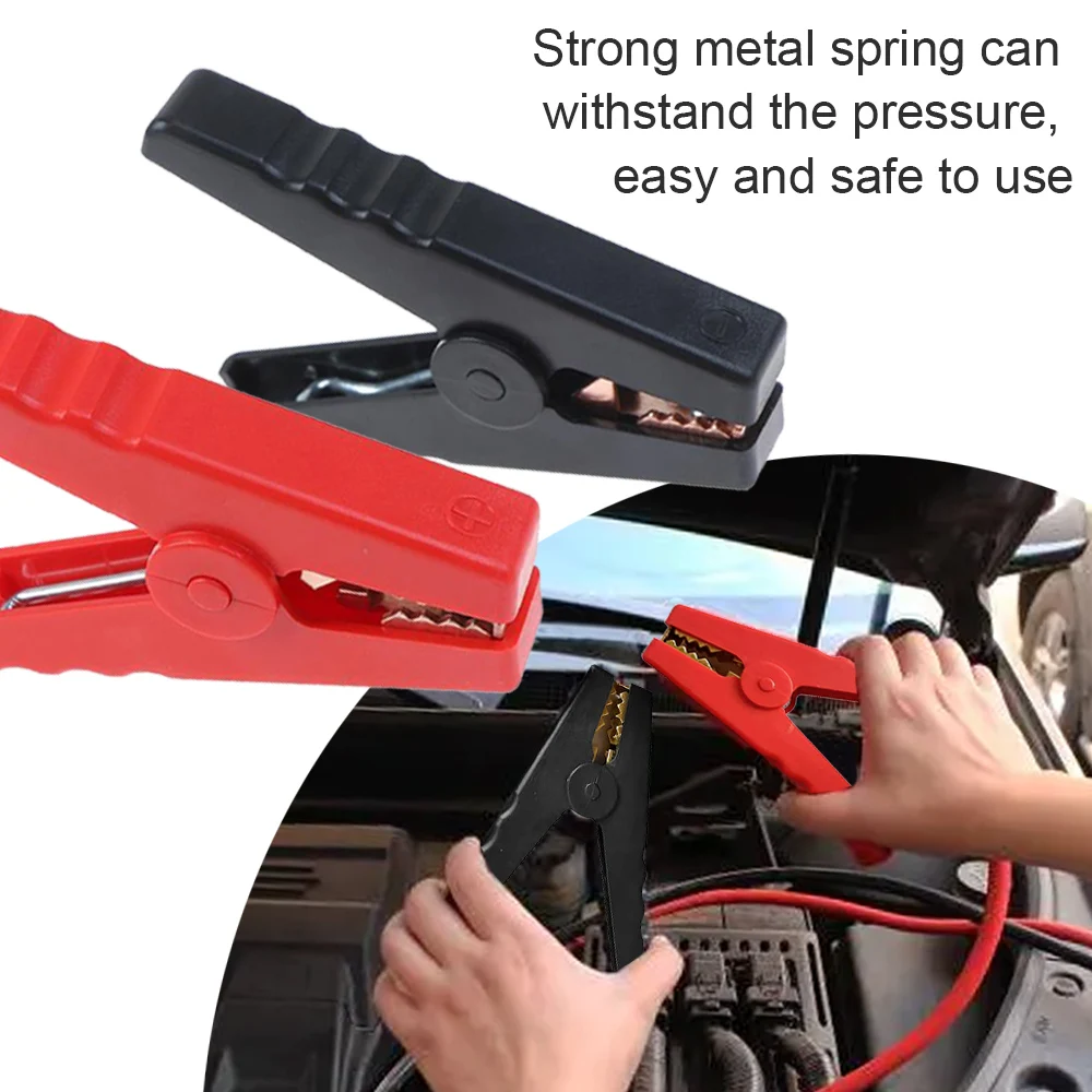 GTIWUNG 20 Pièces 50A Pinces Crocodiles De Batterie De Voiture De 80mm De Long, Pince Voiture Batterie En Cuivre Pour Bateau De Véhicule De Camion De Voiture (80mm, Rouge Noir