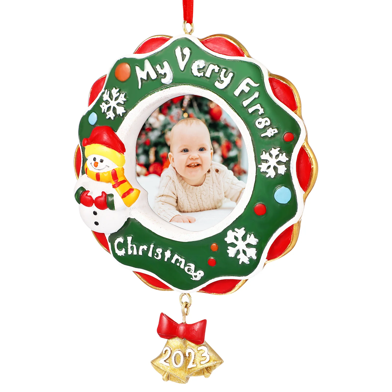 

Aboofan Christmas 2022 Baby Resin Photo Frame Commemorative Plaque Decor for Tree Decorations Xmas Gifts Gofts