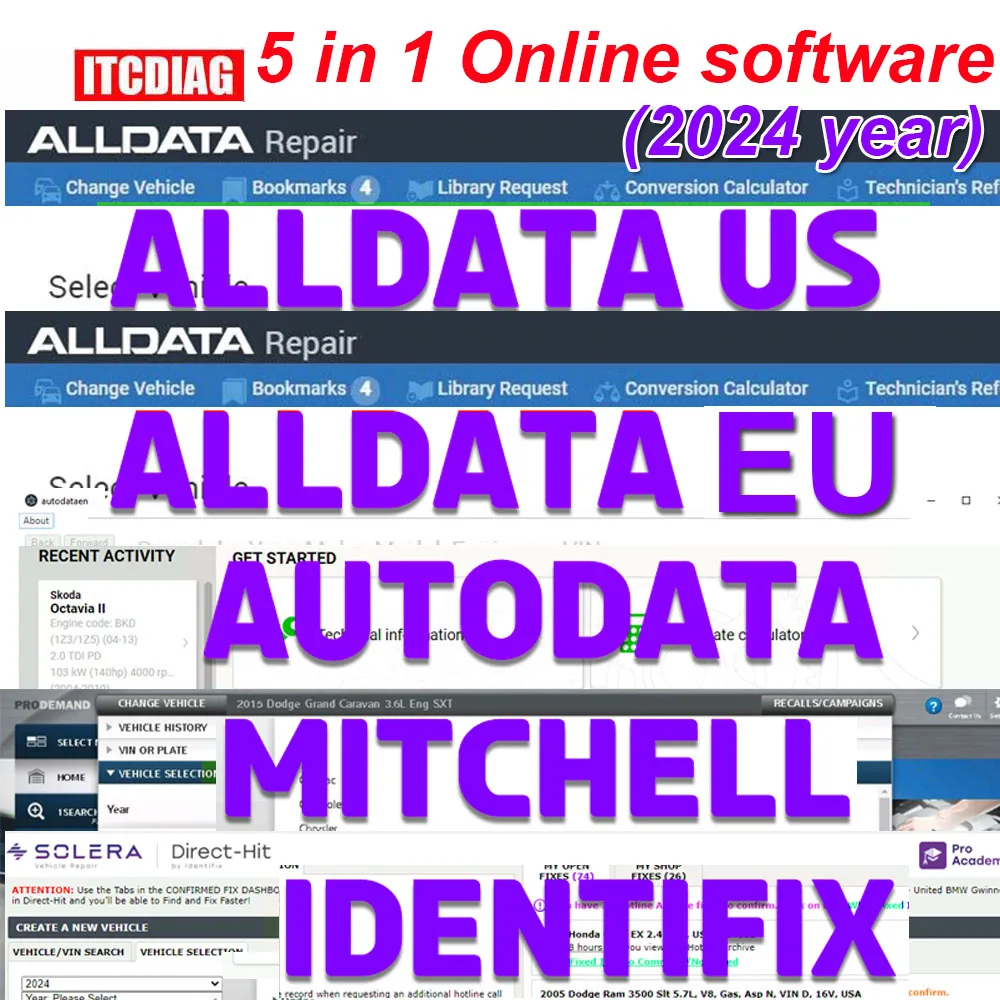 

2024 Alldata Repair USA Europe EU Autodata Identifix Mitchell 5 IN 1 Update Online Account All Data Auto Data Car Parts Diagram