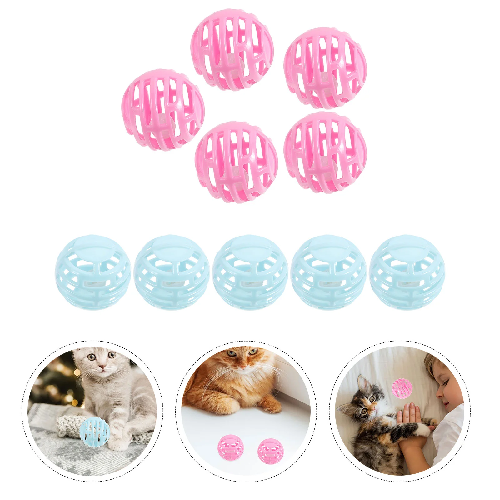 

Cat Toy Balls Bells Plastic Ball Cat Toys Lattice Jingle Balls Chase Rattle Ball Slotted Balls Toys Kitten Pet Chase