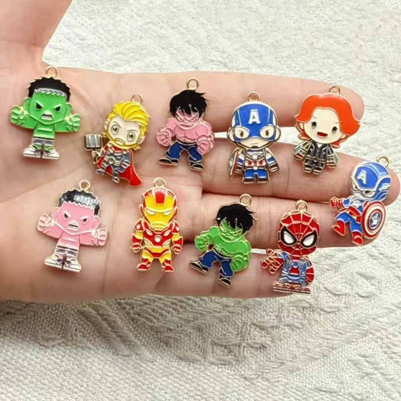 Set of 10 Colorful Cartoon Anime Charms for DIY Jewelry and Accessories