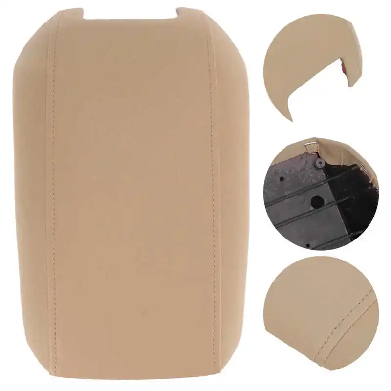 Armrest Lid PU Leather Car Center Console Cover Smooth for Decoration