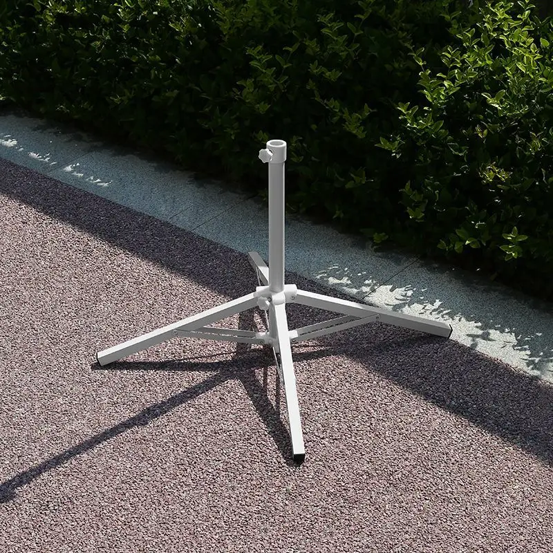 Holder Outdoor Sunshade Stall Big Umbrella Base Four-Leg Fixed Iron Frame Seat Pier Folding Cross Stand Bracket