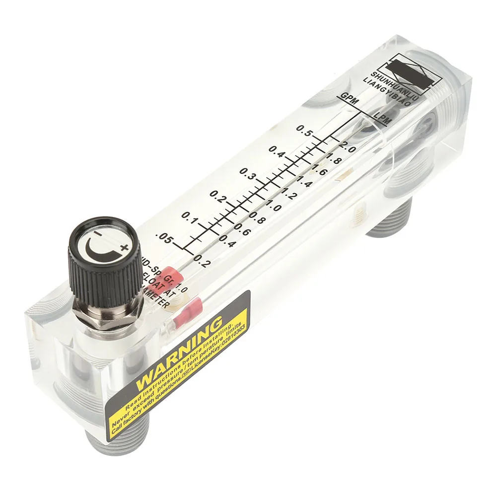 Liquid Meter Liquid Flowmeter LZM-15T 0.1-0.5GPM Knob Panel Type Flowmeter Meter Measurement ZG1/4" flow meter