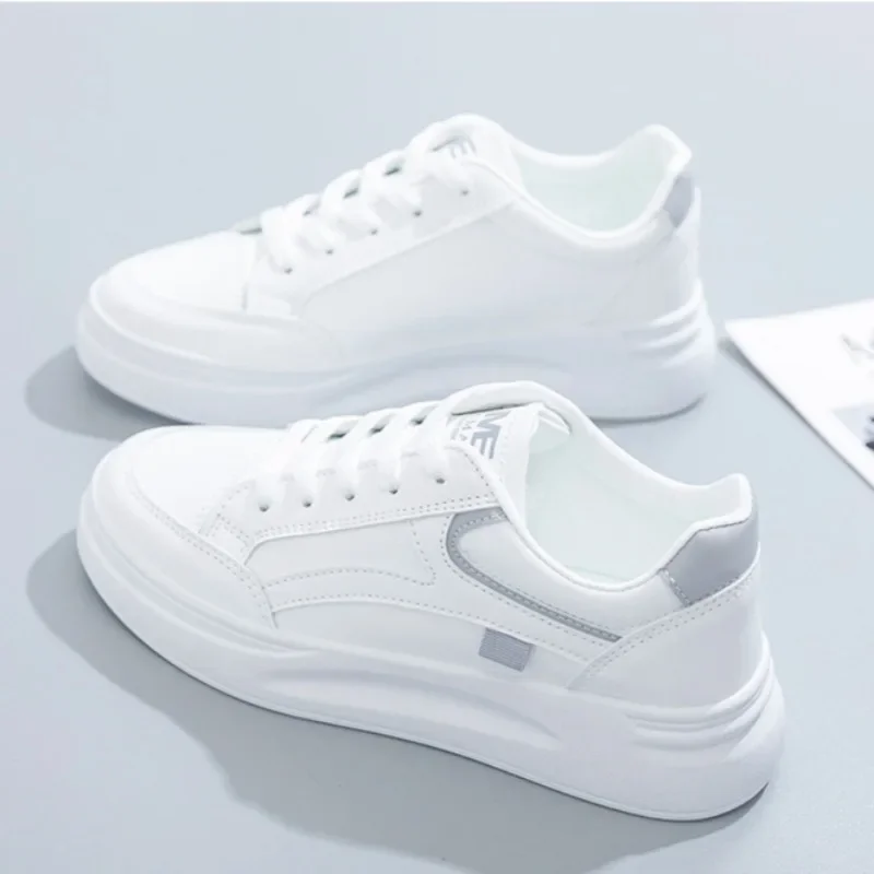 2024Spring Autumn Breathable Casual Shoes for Women Platform Running Tennis Sneakers Female White Concise Versatile Walking Flat 4