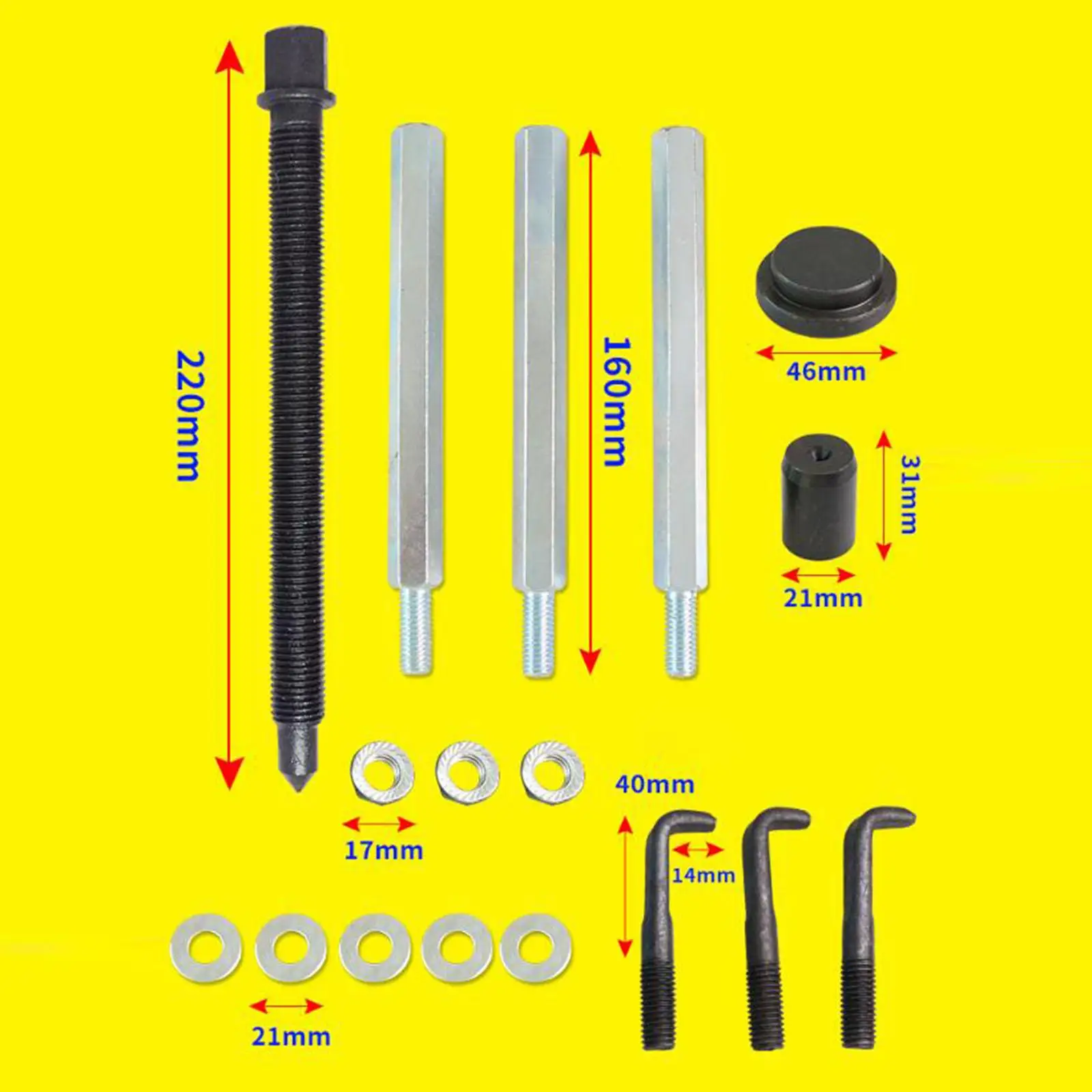 Universal Bearing Puller Removal Tool Set Multifunctional Accessories Professional for Motorcycles Cars Repair Steel Collet Universal Bearing Puller Removal Tool Set Multifunctional Accessories Professional for Motorcycles Cars Repair Steel Collet