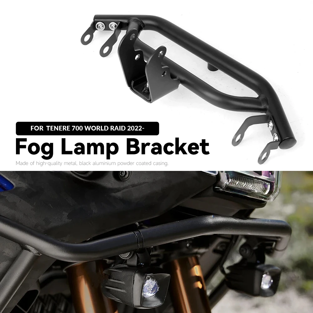 Nuovo Nero Per Yamaha Tenere Tenere 700 World Raid Moto Anteriore Crash Guard Fendinebbia Staffa Barra Ausiliaria 2022 2023