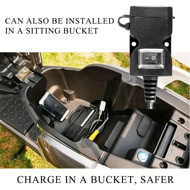 1pcs Motorcycle charger Dual USB Charger Adapter Rearview Mirror Waterproof Power Supply Socket iPhone Samsung Huawei